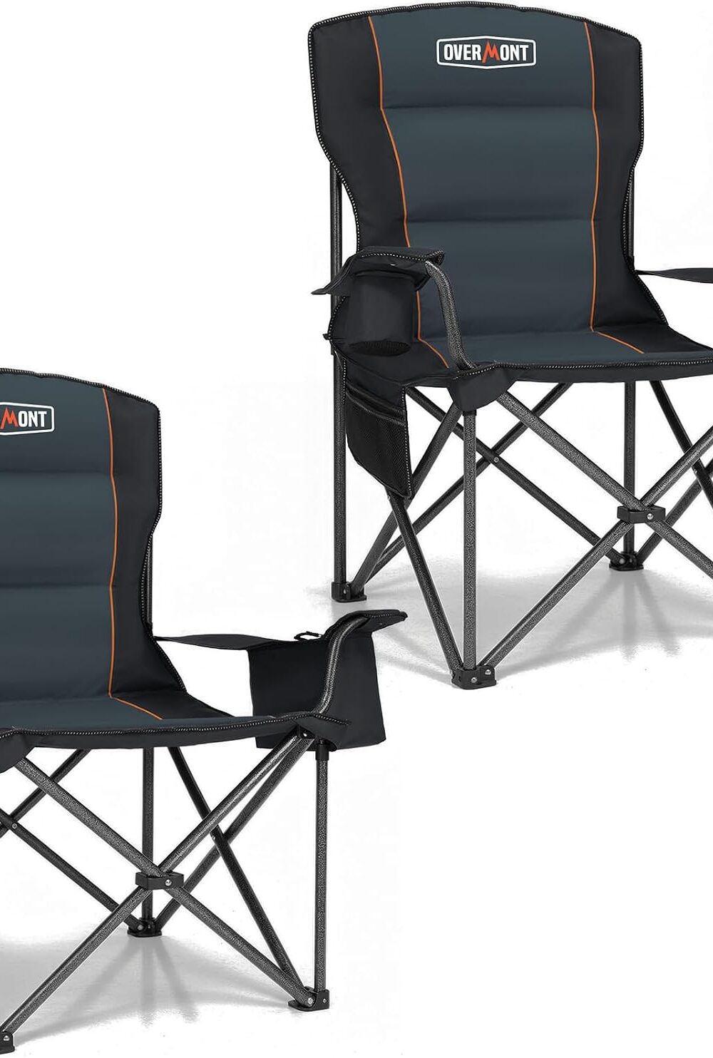 Overmont 2-Pack Oversized Camping Chairs - 450 lb Each, Fully Padded