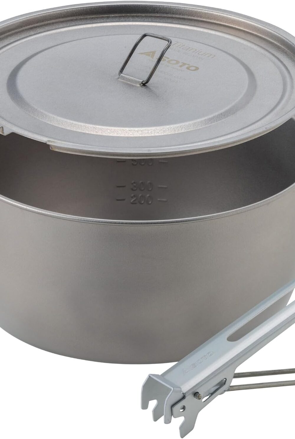 SOTO Titanium Backpacking Pot with Handle Lifter & Carry Pouch, 1100mL