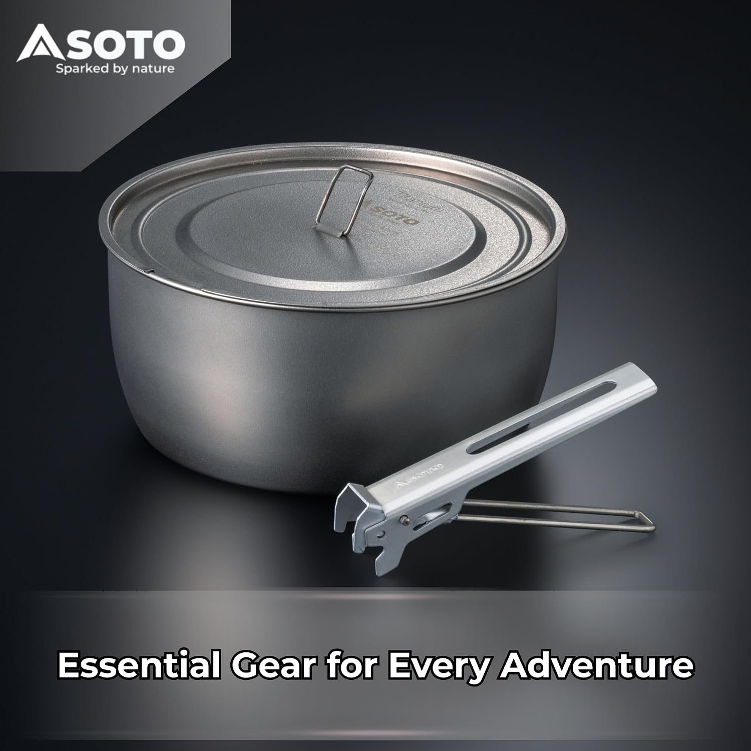 SOTO Titanium Backpacking Pot with Handle Lifter & Carry Pouch, 1100mL - Image 6
