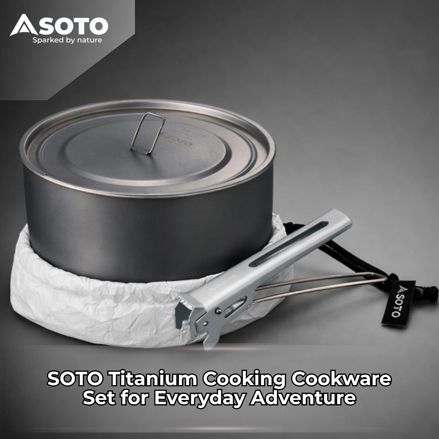 SOTO Titanium Backpacking Pot with Handle Lifter & Carry Pouch, 1100mL - Image 8