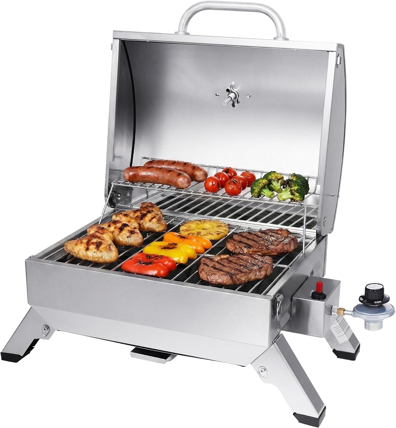 Royal Gourmet GT1001 Stainless Steel Portable Grill with Folding Legs - Image 2