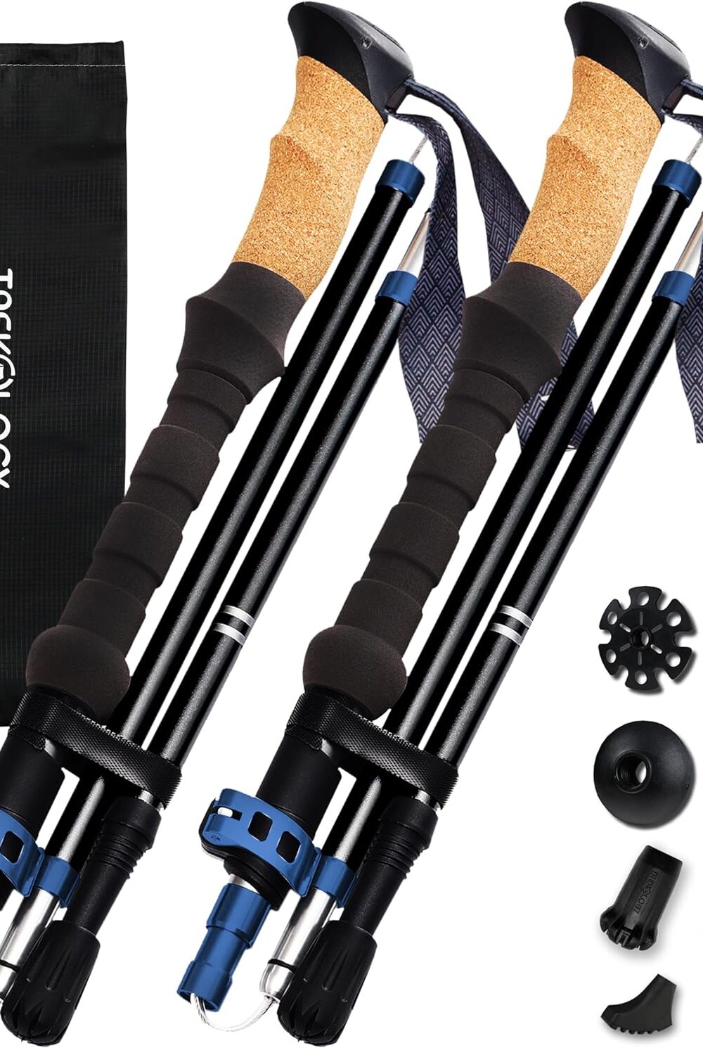 Trekology Trek-Z Cork Grip Collapsible Lightweight Hiking Trekking Poles