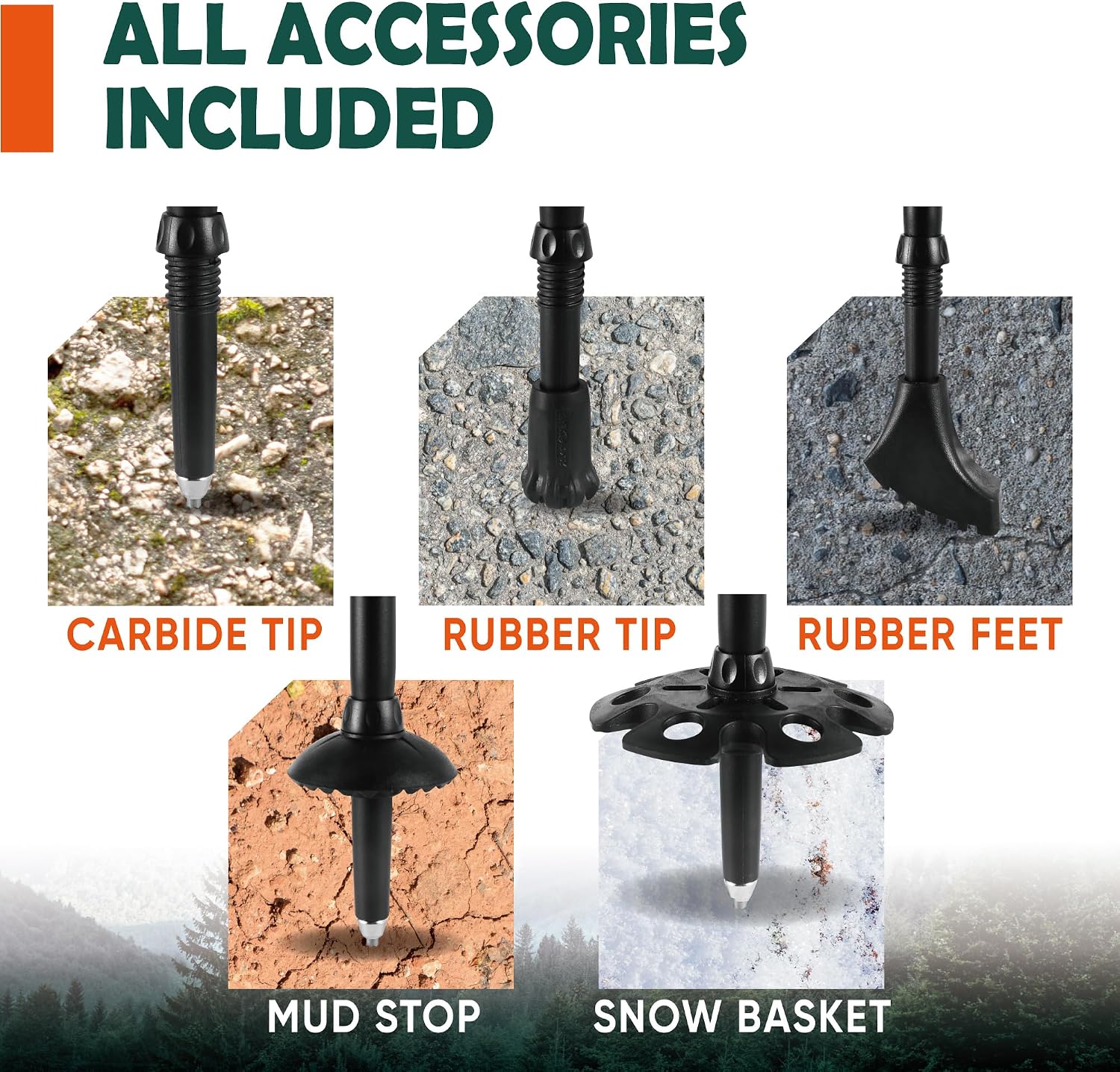 Trekology Trek-Z Cork Grip Collapsible Lightweight Hiking Trekking Poles - Image 5